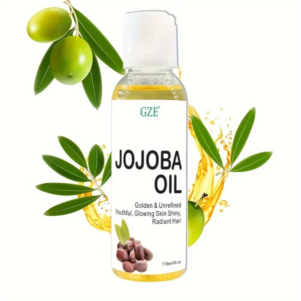 Huile de jojoba biologique GZE, huile hydratante pure pour le visage, les cheveux, la peau et les ongles | Huile de transport naturelle sans hexane pressée à froid – Image 2
