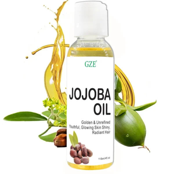 Huile de jojoba biologique GZE, huile hydratante pure pour le visage, les cheveux, la peau et les ongles | Huile de transport naturelle sans hexane pressée à froid